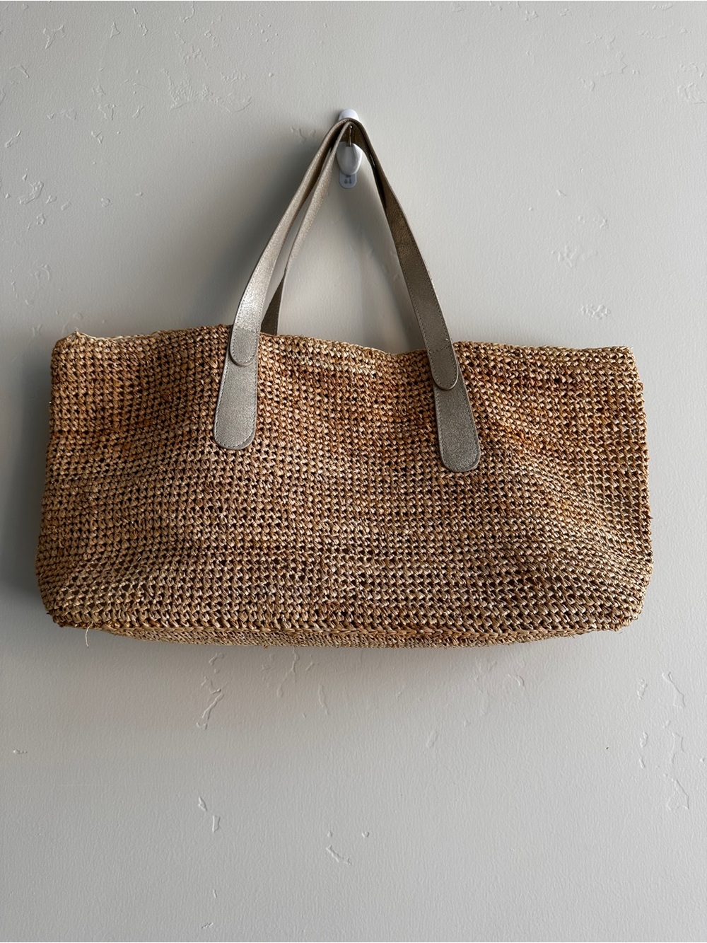 NEW RAFFIA TOTE BAG NATURAL STRAW BAG BEACH MARKET SHOPPER TOTE